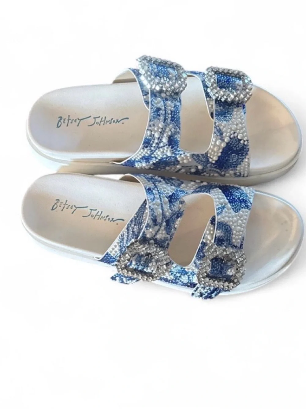 Betsey Johnson Women's Matie Floral Slip-On Flat Sandals